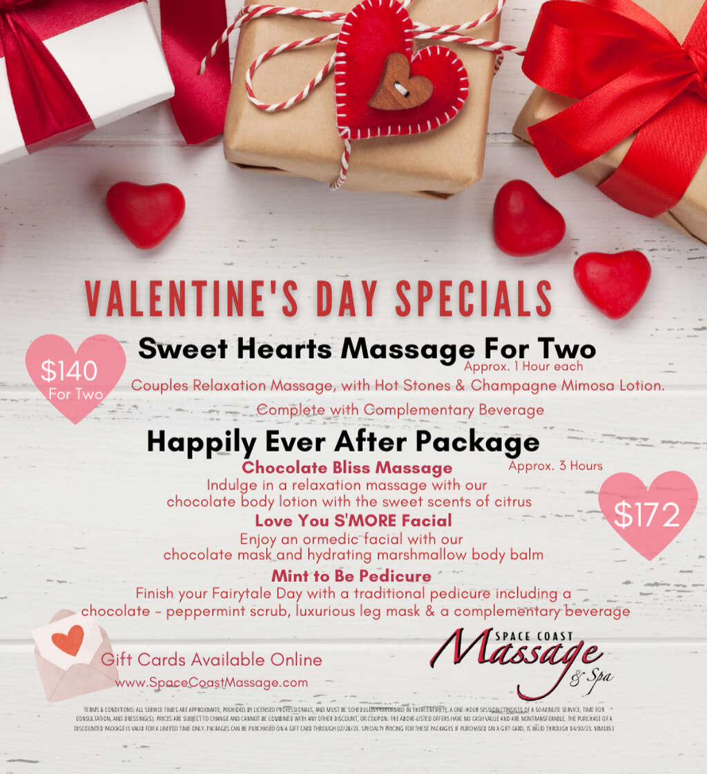 Valentines Day Spa Specials For Two At Space Coast Massage 
