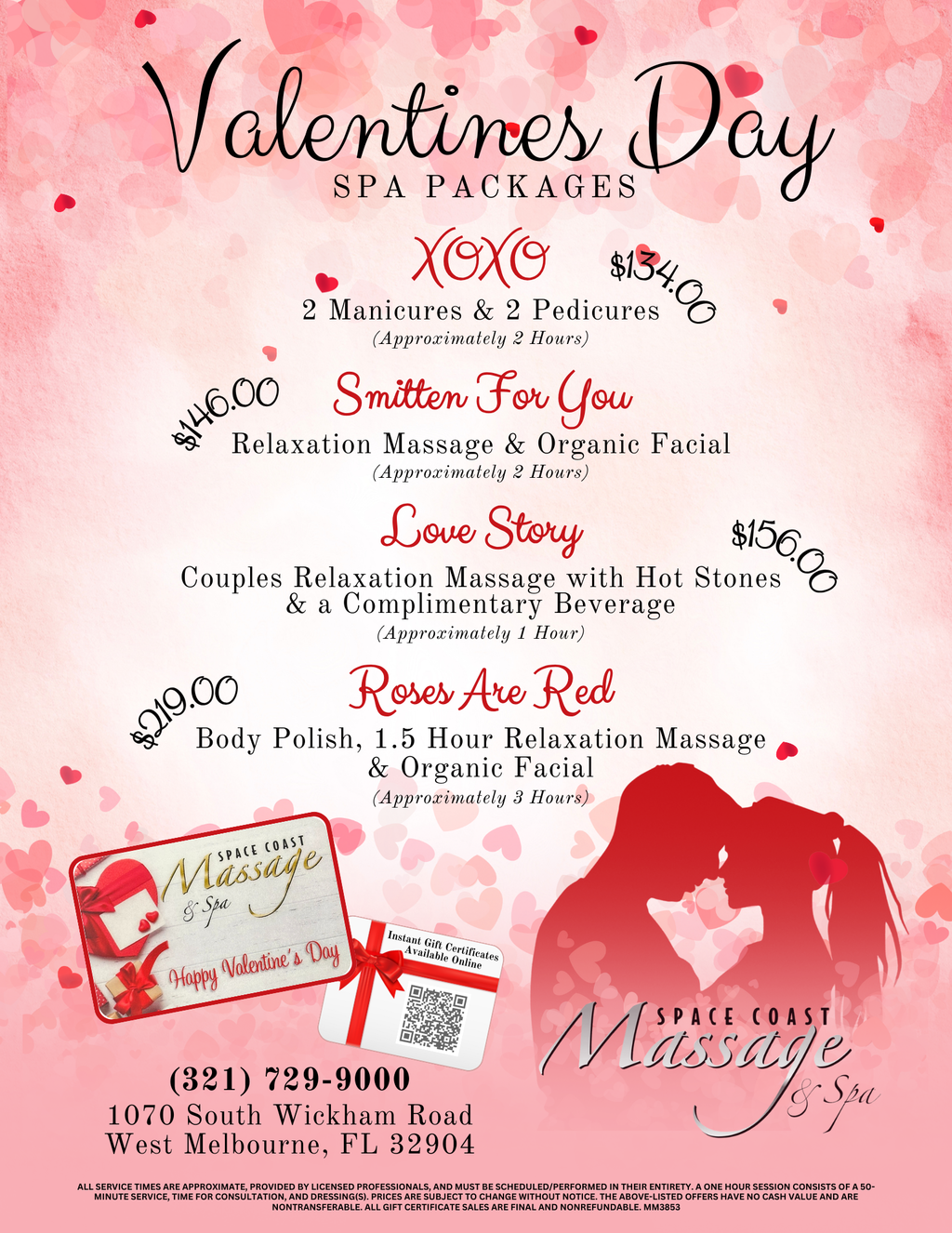 Space Coast Massage and Spa Valentine's Day Spa Packages