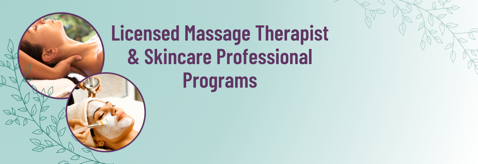 Link to Space Coast Education Center to enroll in massage therapy course and skincare course